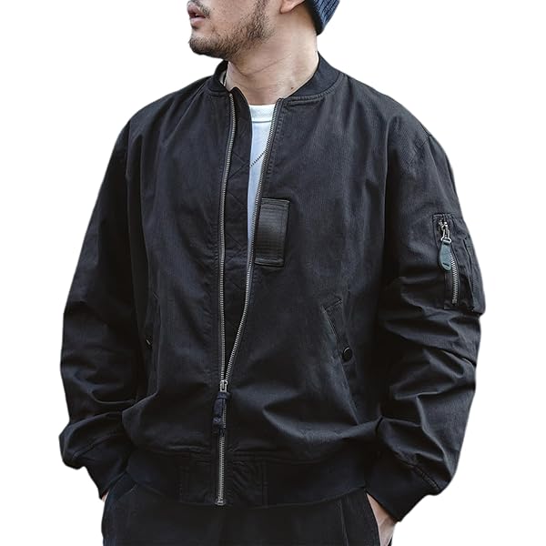 Amazon | MADEN MA1フライトジャケット ジャケット メンズ MA1 レザー